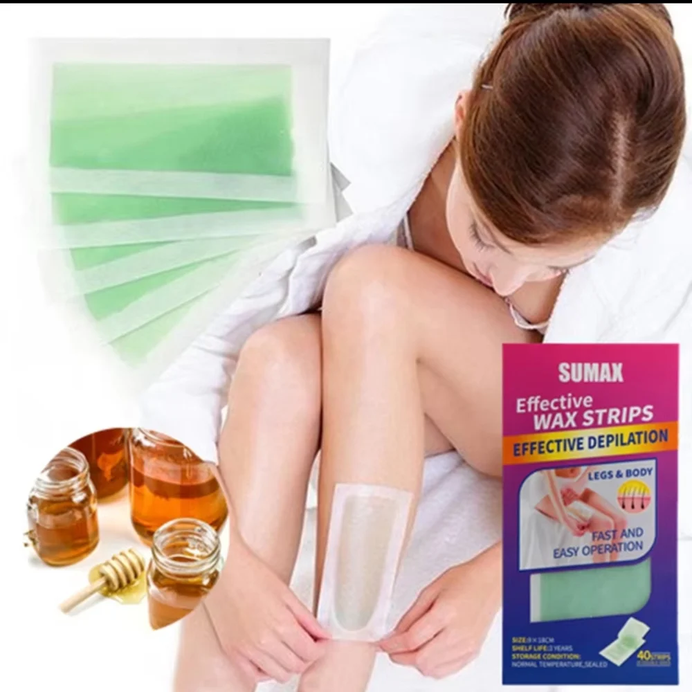 40 Pcs Wax Strips Lip Wax Strips For Women Facial Hair Removal Waxing Strips